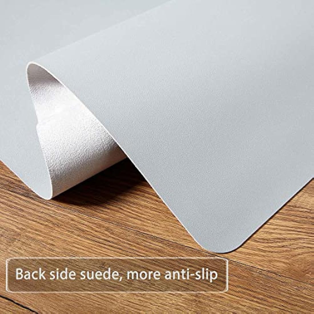 DOBAOJIA Mouse Pad Extended Mouse Mat X-Large Desk Pad Large Desk Blotter Writing Pad for Laptop/Office/Home, PU Leather Waterproof +Suede Non-Slip 31.5'' X 15.7'' (Gray)