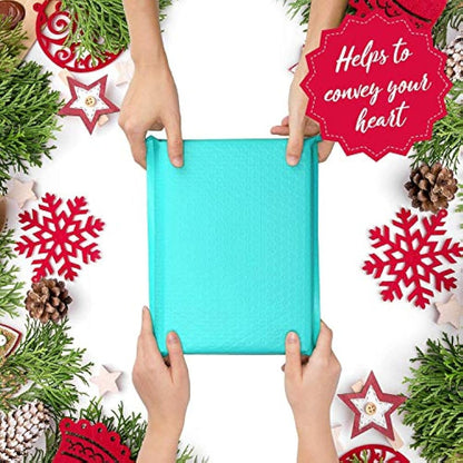 Switory 25pcs Poly Bubble Mailers A4 Padded Envelopes Bubble Envelopes Package Bags Lined Poly Mailer Self Seal Teal, 21.6cmx28cm
