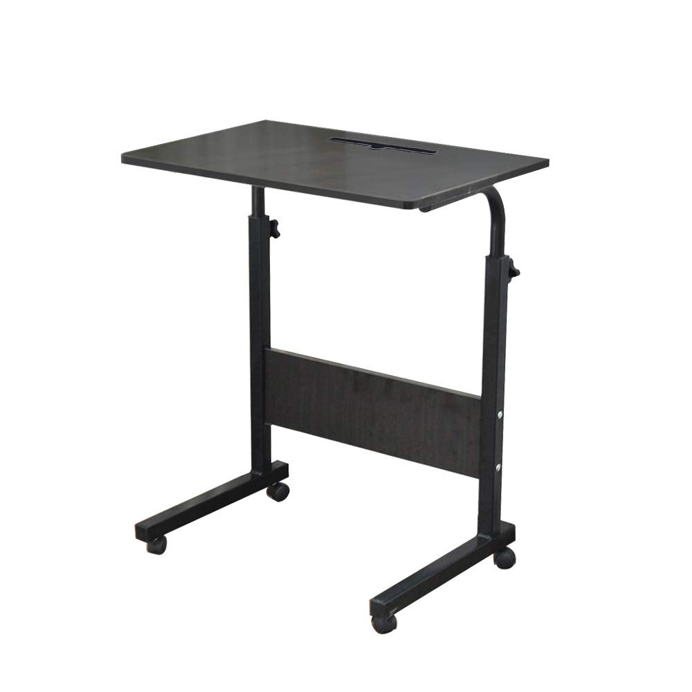 sogesfurniture 60 * 40cm Adjustable Height Laptop Table with Tablet Slot, Mobile Computer Stand Desk Portable Side Table for Bed Sofa