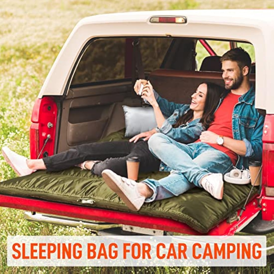 MEREZA Sleeping Bags XL for Mens Double Sleeping bag Adult Wide Sleeping Bag for Camping Big and Tall Sleeping Bags Large 2 Person Sleeping bag King Size Warm Cold Weather