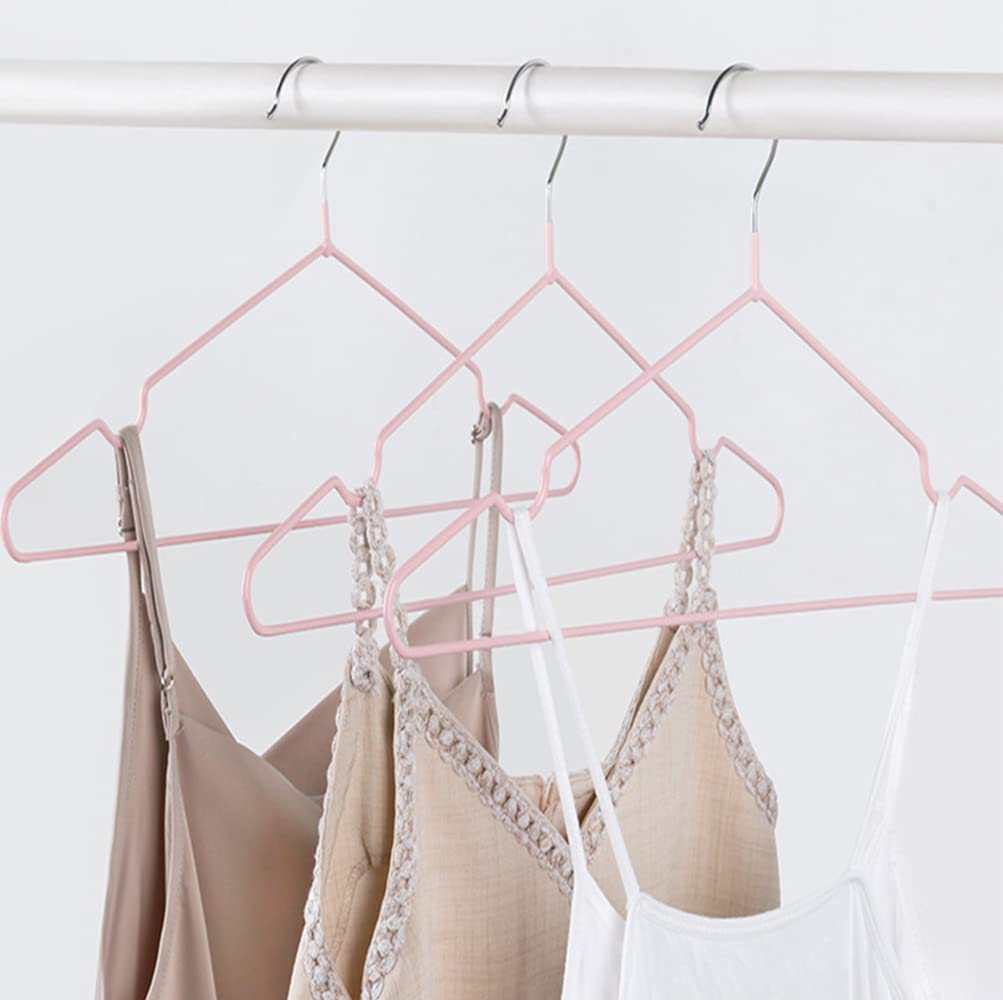 DDGAO Premium Rubber Coated Metal Hangers - Heavy Duty - Space Saving Organiser Clothes Hangers For Wardrobes Coat Rack Rails Thin and Non-Slip