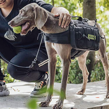 OneTigris Mammoth Dog Backpack 2.0 Version Tear Camping Hiking Dog Backpack for M/L Size Dogs (Black, M)