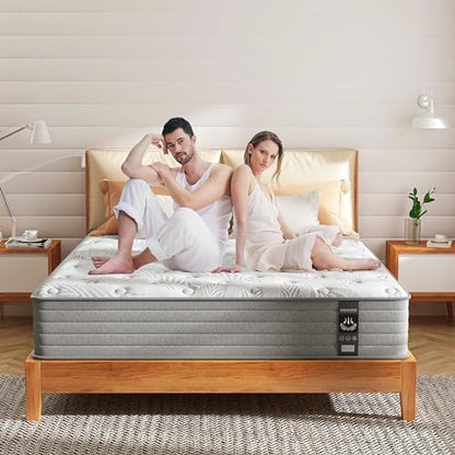 CIUANCE Double Size Mattress 4FT6, 10 Inch Gel Infused Double Mattress with Individual Pocket Springs for Ultimate Support & Pressure Relief