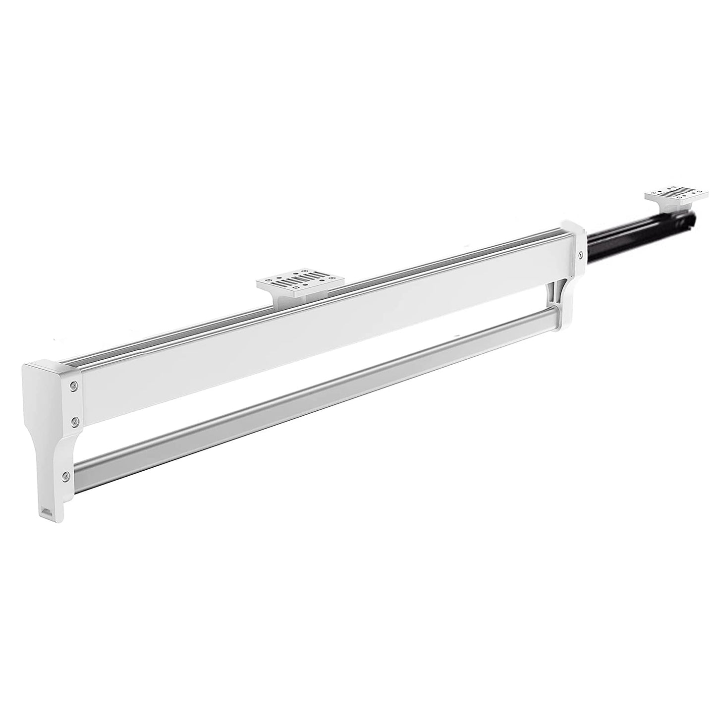 Pull Out Clothes Rail, Adjustable Pull Out Hanger Rail Rod for Wardrobe Trousers Clothing Storage, Space Saving, Load 25kg (White 447mm)