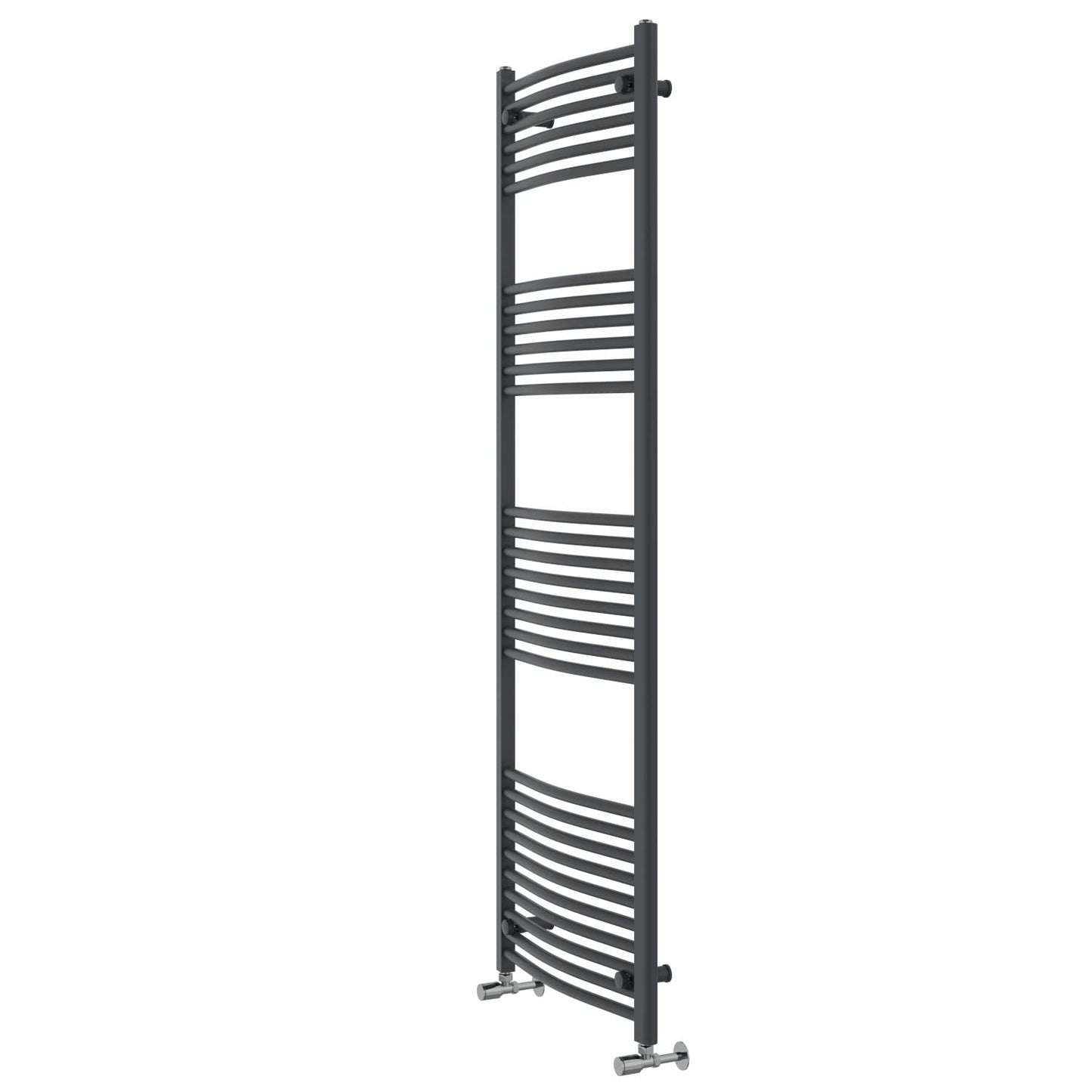 Warmehaus Curved Heated Towel Rail Anthracite Radiator 1800x600mm