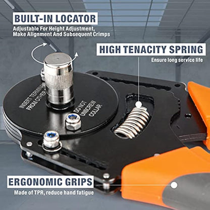 iCrimp Closed Barrel Crimper for Deutsch Solid Contacts Size 12 (AWG 12), 4-Way Indent, 8-Impression Crimping Tool, Compatible with Deutsch Connectors