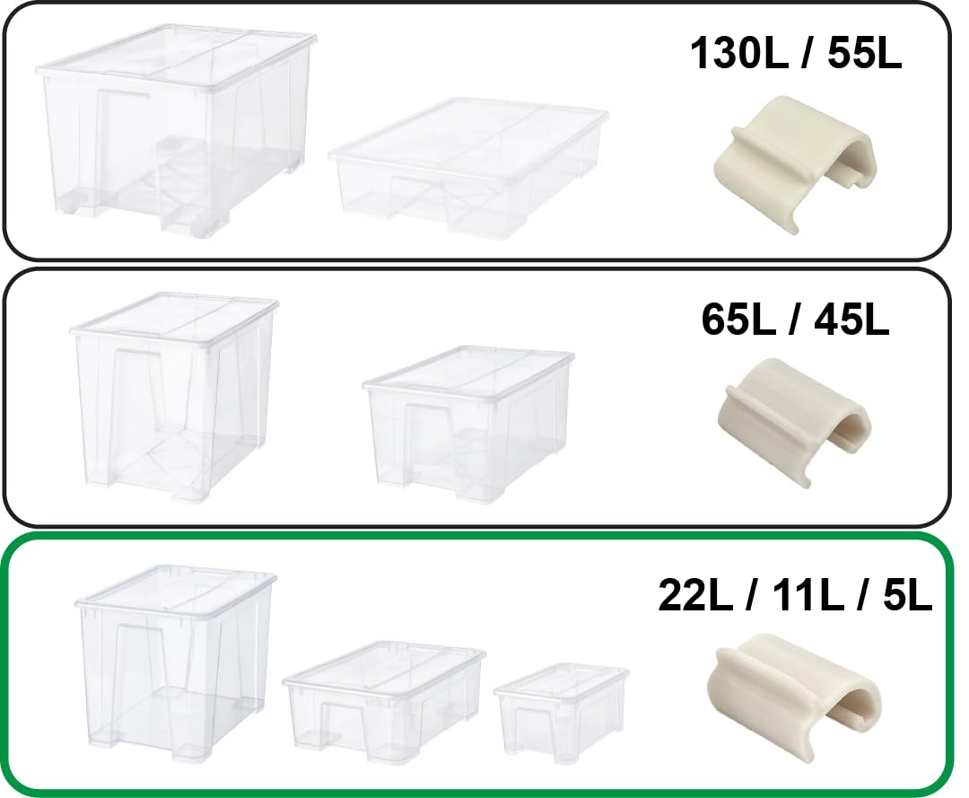 Locking Clips for IKEA Samla Box Boxes Rounded Compatible with Ikea-Samla Clips ... (4 Pieces, 5L/11L/22L)