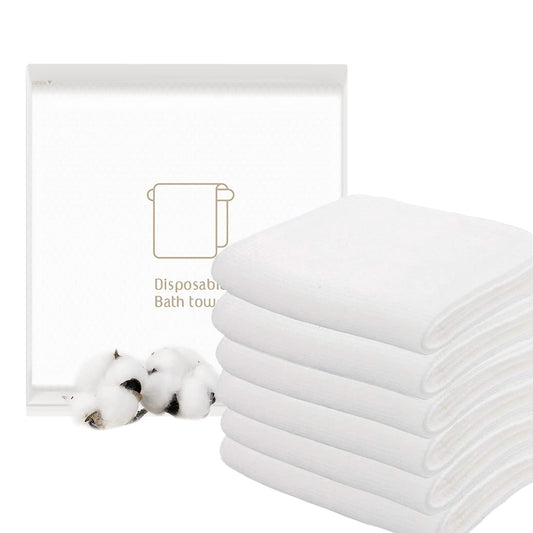 JINYUDOME Disposable Bath Towel Portable Package for Travel Hotel Trip Camping Use. Soft Large Luxury Towels, 27.5 * 55 inch, White (10Pack)