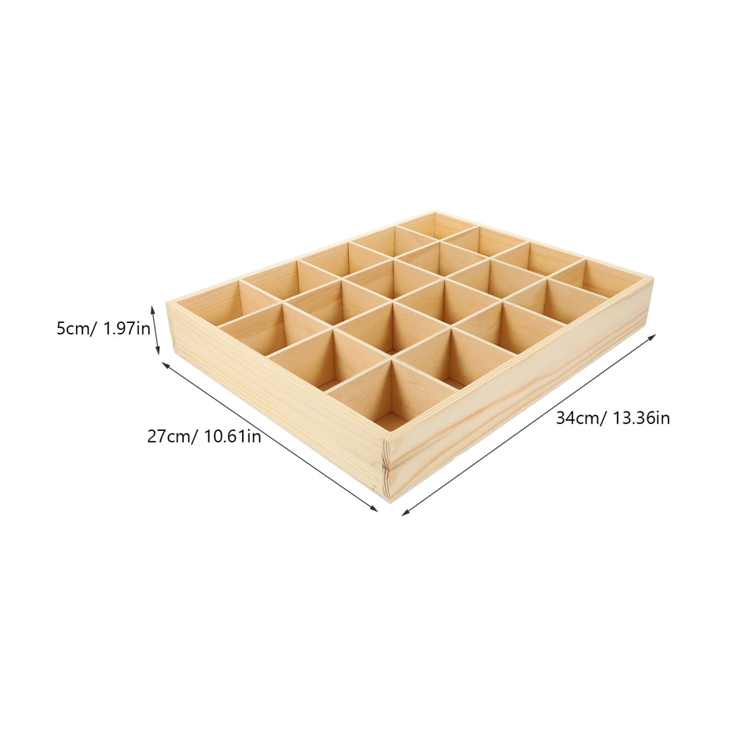 DOITOOL Wooden Drawer Organiser, Wooden Compartment Tray, Sock Organiser, Underwear Storage Case with 20 Compartments Stackable Drawer Organizer Box