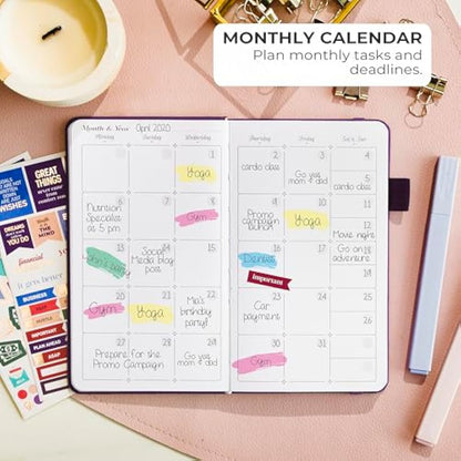GoGirl Planner and Organizer for Women – Pocket Weekly Planner, Goals Journal & Agenda for Time Management & Productivity. Undated (Purple)