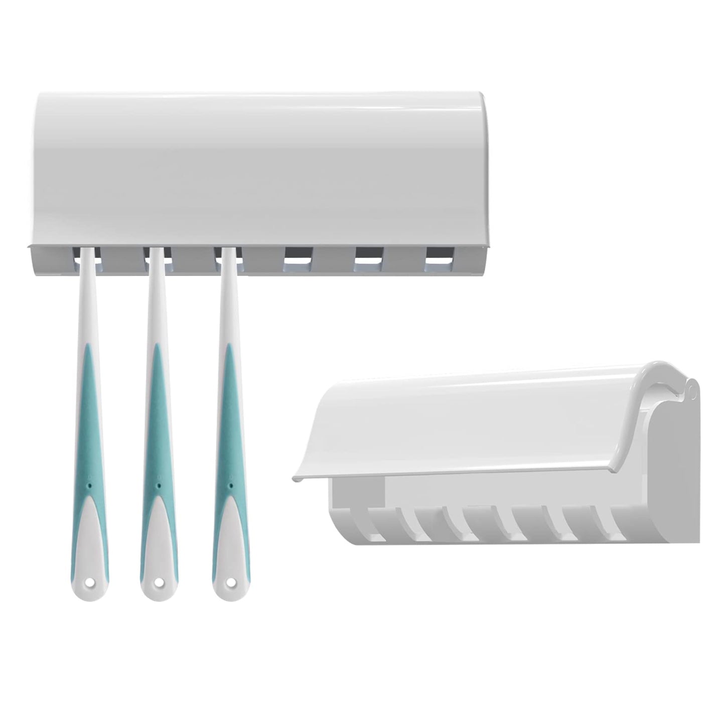 Linkidea 6 Slots Toothbrush Holder Wall Mounted, 2 Pack RV Organizer Hanger with Cover
