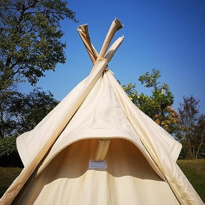 Three-Season Cotton Canvas Camping Indian Teepee Tent Pyramid Tent for 2 Person