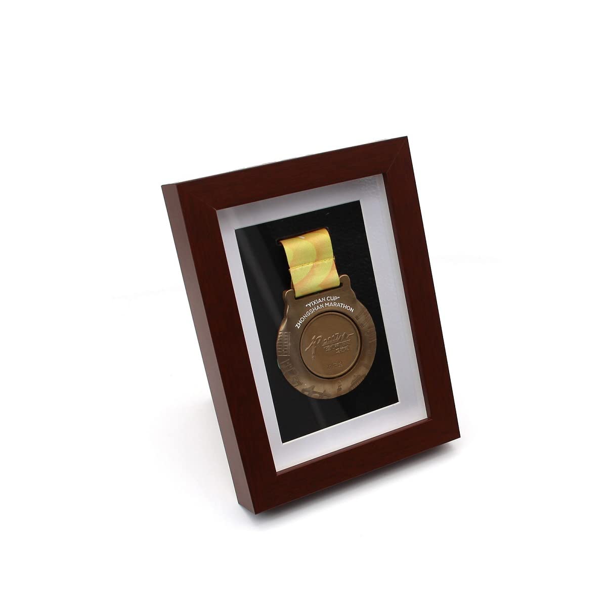 WANLIAN 8x6 Medal Display Frame, Walnut Finish, Glass Front