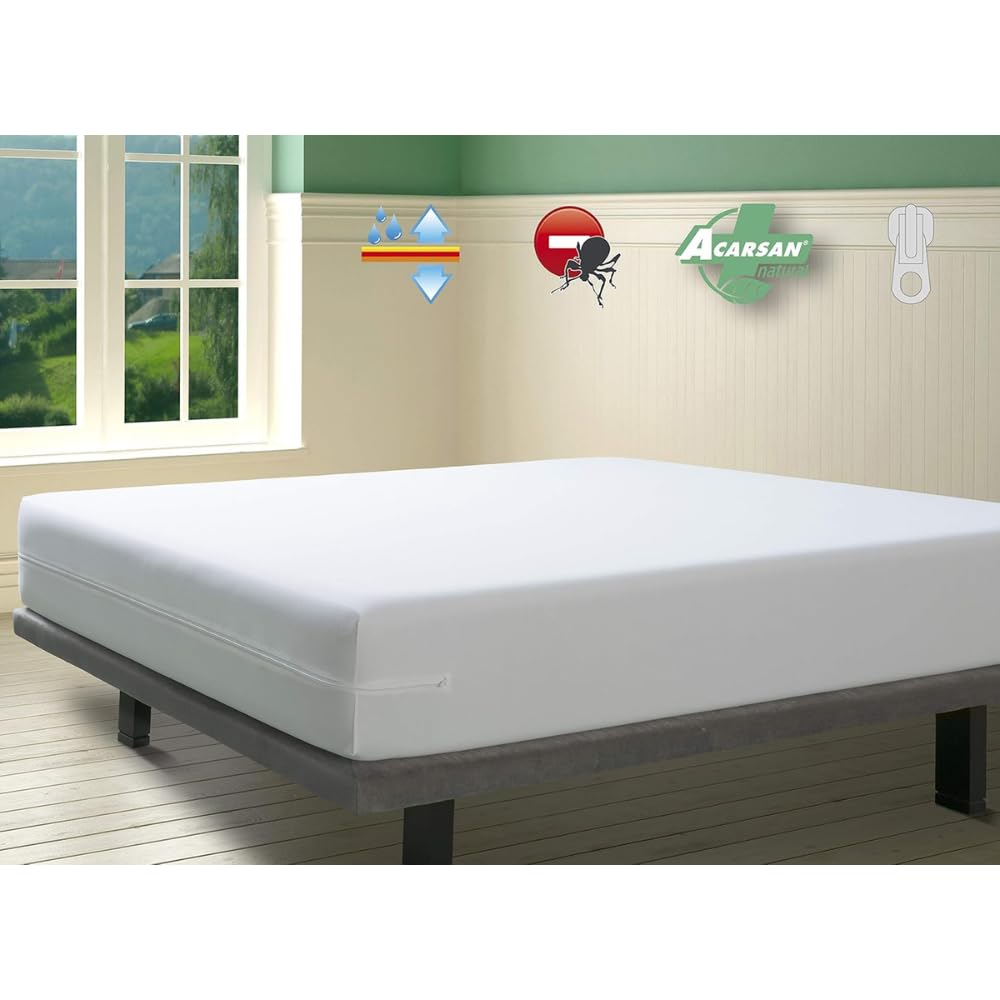 Savel-Waterproof and Breathable Mattress Cover including Anti-dustmite treatment |Small Single 80x190/200cm | Heights up to 30 cm