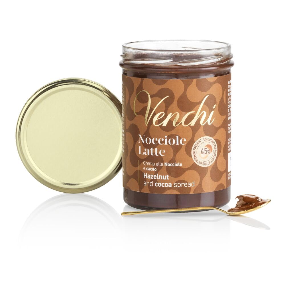 Venchi - Milk Chocolate and PGI Piedmont Hazelnut Spread (45%), 450 g - Gluten Free