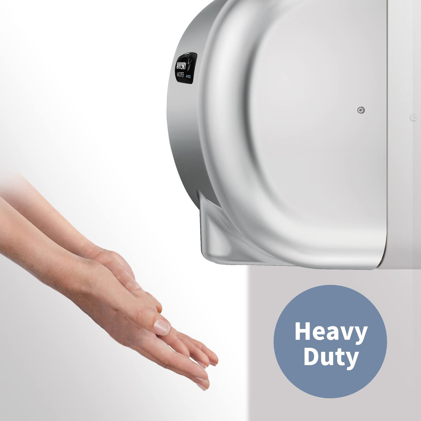 anydry 2800B Commercial Hand Dryer For Toilets,Heavy Duty Stainless Steel Electric Hand Dryers,With Banner.(Polished)