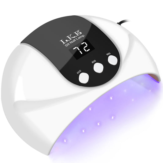 LKE UV Nail Lamp, 54W UV Lamps for Gel Nails Curing Lamp Nail UV Lamp Led Nail Lamp with 3 Timer, Auto Sensor, LCD Screen, USB Plug Gel Nail Curing