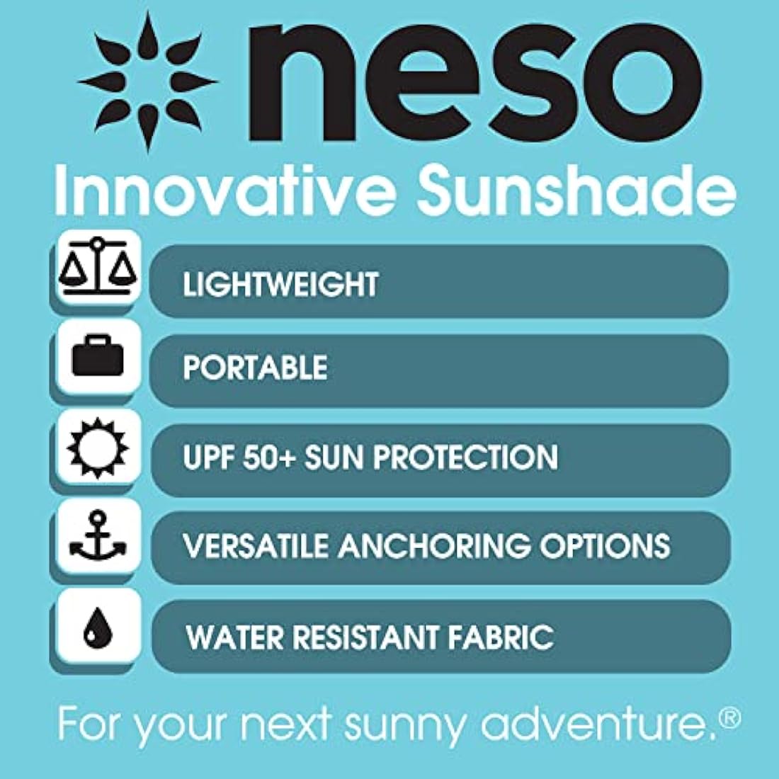 Neso Tents Grande Beach Tent, 2.1 m(7ft) Tall, 2.7m(9ft) x 2.7m(9ft), Reinforced Corners and Cooler Pocket