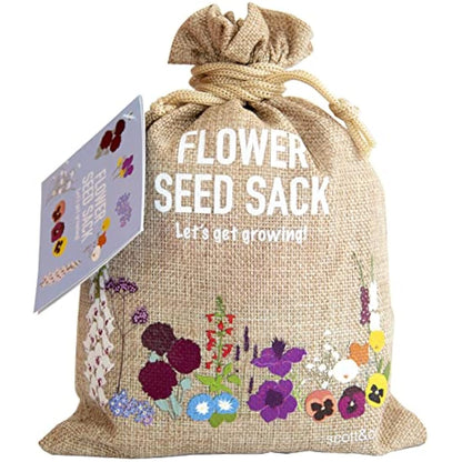 Scott&Co. Flower Seed Variety Pack - 30 Different Varieties of Flower Seeds to Grow Your Own. Butterfly and Bee Attracting, Grow Indoor and Outdoor. Mother's Day Gifts for Women and Men.
