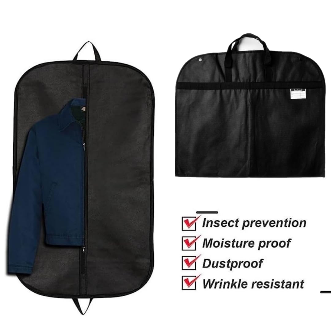 47" Clothes Carrier Suit Carrier Travel Bag Zipped Foldover Breathable Multi-Use Garment Cover Clothes Suit Tuxedos Dresses Coats Carrier Carry