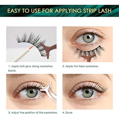 Lanciley Eyelash Glue Clear & Black 3g*2 0.1oz Strong Hold False Eyelash Glue with Brush Applicator for Strip Lash Cluster Lashes Waterproof Fast Drying