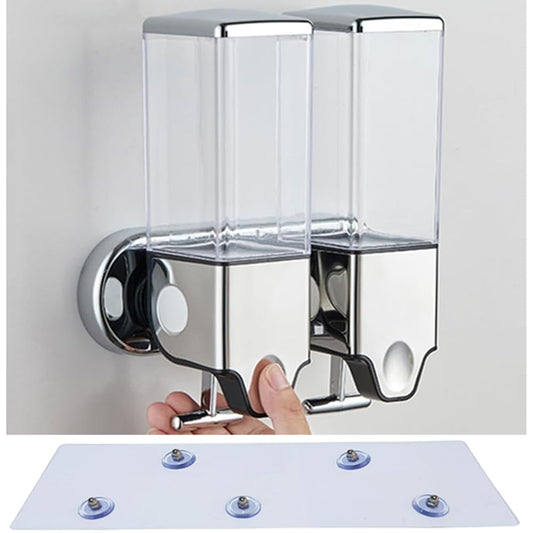 Manual Presshead Wall Mounted Soap Dispenser, Shower and Lotion Dispenser for Home, Bathroom, Kitchen, Hotels, Restaurants (Transparent, 1000ml)