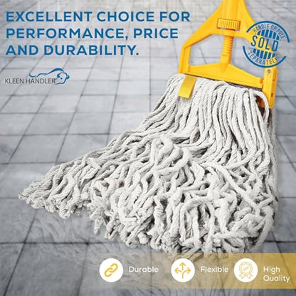 KLEEN HANDLER Cotton Mop Head Replacement | 3.1 cm Universal Headband Wet Mop Refill, Natural, 450 g