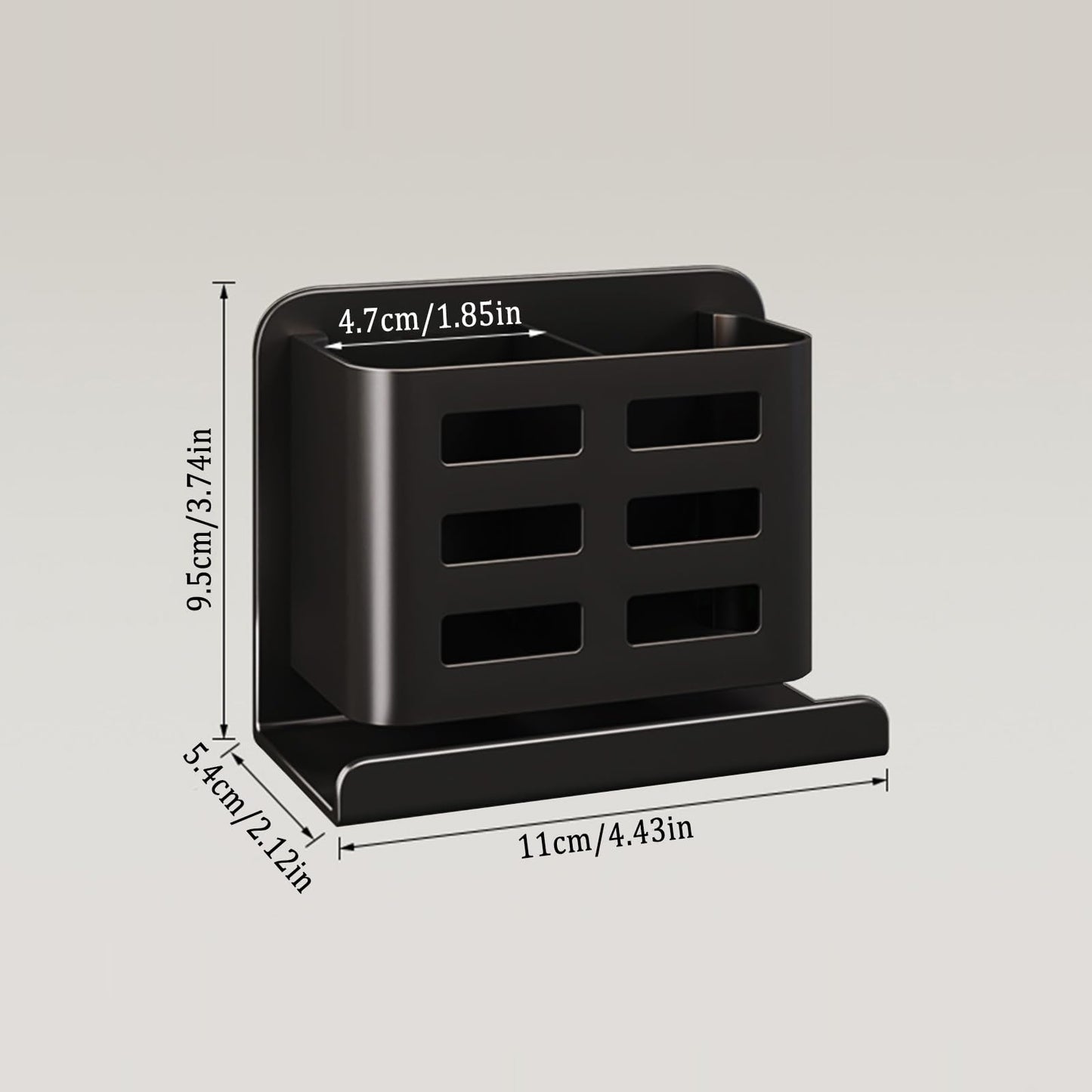 YESENT Black Toothbrush Holder wall Mount, Aluminum，No Drilling Required