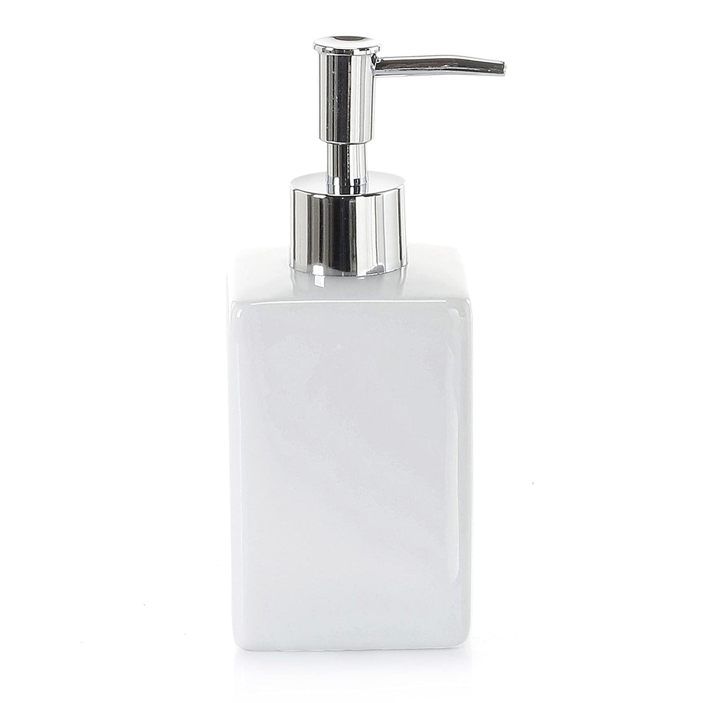 Gedy Queenstown Soap Dispenser, Dimensions and Weight: 16, 5 x 6.5 cm & 0.5 kg, Soap Dispenser in Eco Ceramic, White Finish, R&D Design