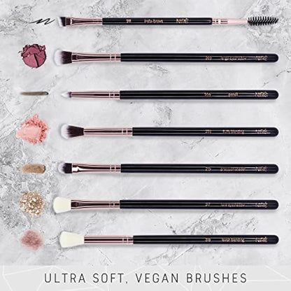 Niré Beauty Eye Brush Set - Award Winning Eye Makeup Brushes for Eyes and Brows Including Eye Shadow Brush Set, Eyebrow Brush and Tweezers