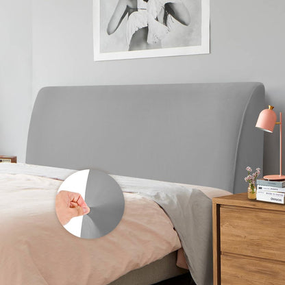 CAIJIN Headboard Covers - Velvet Stretch Soft Dust Proof Headboard Cover for Bedroom Upholstered Headboard 120-140cm Full, Light Grey