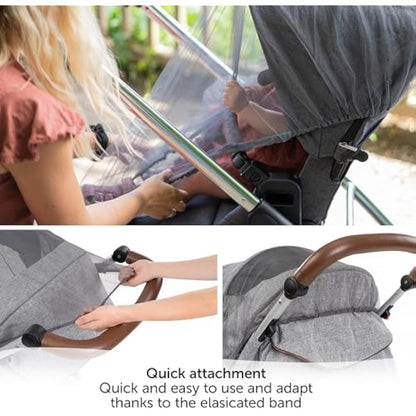 Zamboo Universal Mosquito Net for Pushchair, Pram, Buggy, Carrycot and Travel Cot | Washable and Durable Fine Mesh Insect Protection Netting - Grey