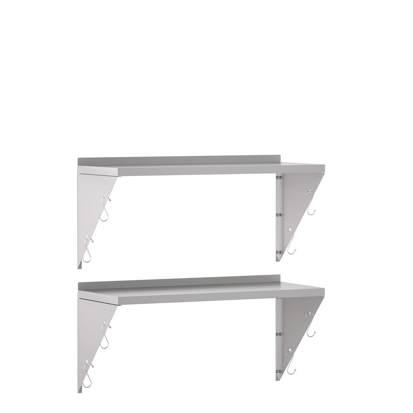 TAIMIKO Stainless Steel Wall Shelf 60x30cm, 2PCS