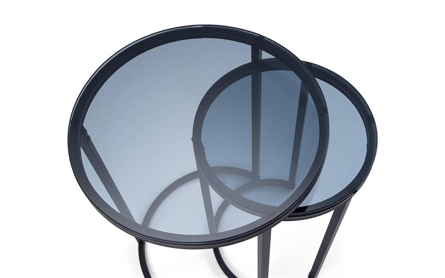 Julian Bowen Chicago Nest of Tables, Set of 2, Smoked Glass - H55 x W40cm