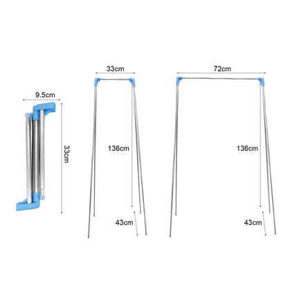 Yuhtech Extendable Clothes Rail Portable Clothes Rack Foldable Small Adjustable Travel Clothes Airer Lightweight Clothes Rack Organiser for Camping
