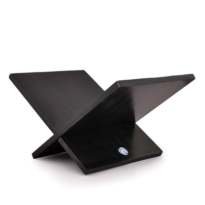 Indus Lifespace Book Stands Mango Wood Cross Frame Black Wooden Book Holder, for Magazine, Art Book, Cook Book, Bible, Quran 11" x 10" x 0.75"