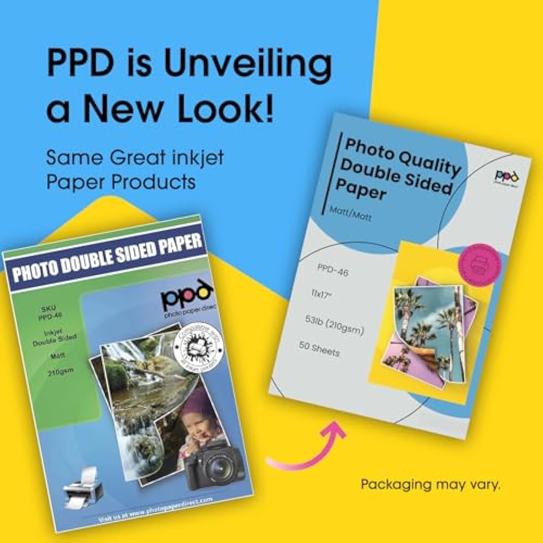 PPD Double Sided Photo Paper, Matte Brochure Paper A3, 11 x 17 for Inkjet Printer, 210 GSM, 9 mil Tabloid Size for Magazine, Flyer, Presentation, Program, Instant Dry & Water Resistant (50 Sheets)