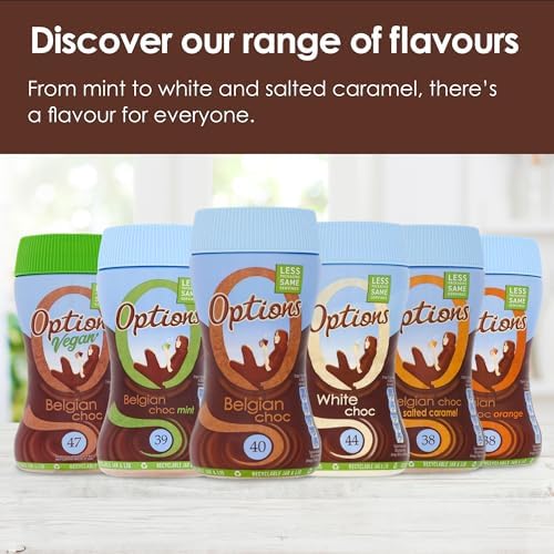 Options Belgian Hot Chocolate Drink (Multipack of 6 x 220g Jars)