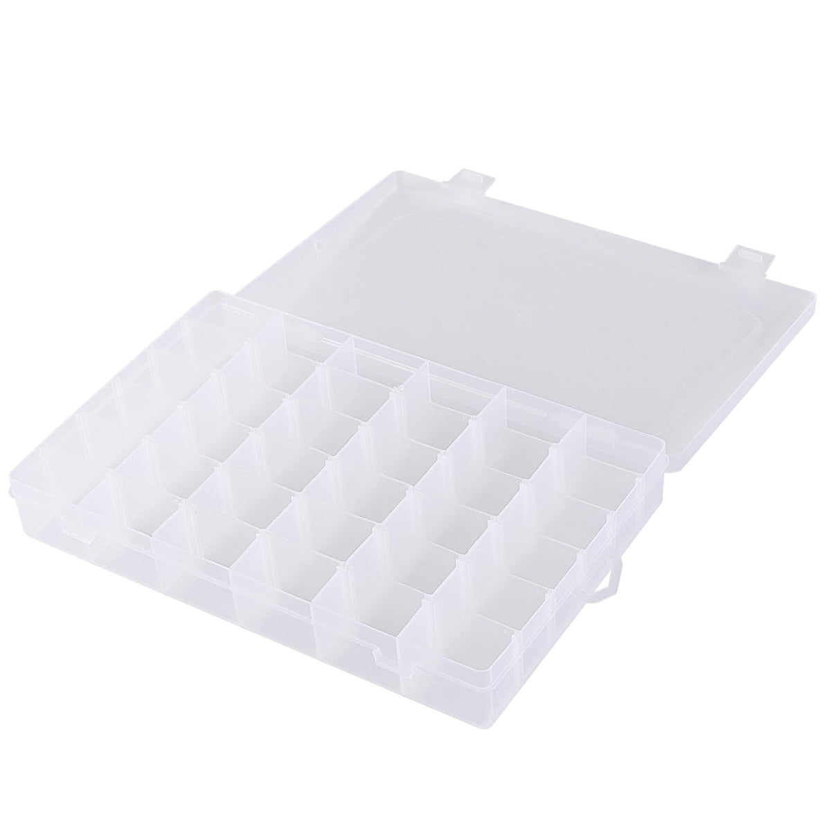 JIAYUET 6 Pack 36 Grids Clear Plastic Storage Box, Bead Storage Box with Adjustable Compartments for Jewellery, Beads, Craft, 27.4 x 17.5 x 4.4 cm