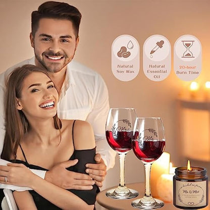 pengtai Wedding Gifts for Couples 2025,Bride Gifts,Newlywed Mr and Mrs Present,Bamboo Serving Board Candle Basket for Husband Wife