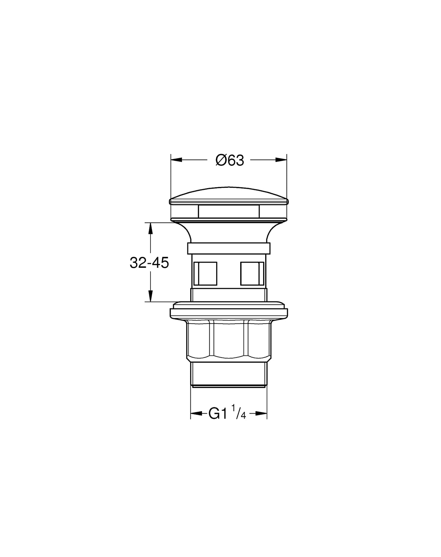 GROHE Waste Set with Push-Open Plug Chrome 40824000