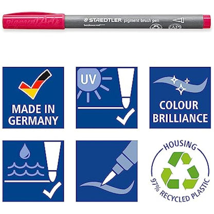 STAEDTLER 371 C60 Pigment Arts Brush Pen - Assorted Colours (Pack of 60)