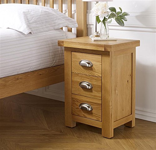 Birlea Woburn Small 3 Drawer Bedside, Wood, Oak, 32 x 42 x 57 cm