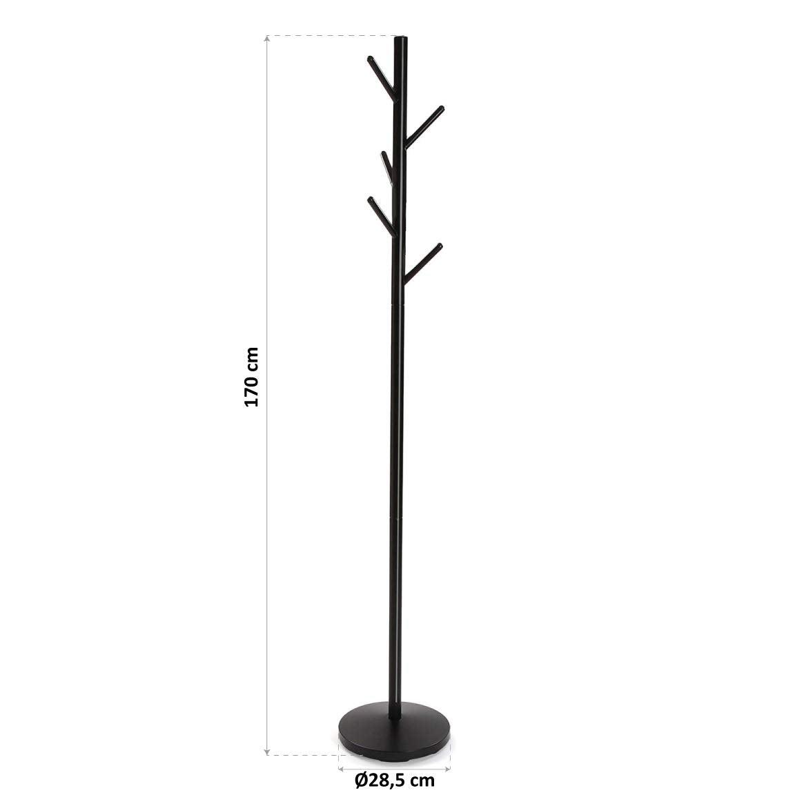 Versa Coat Stand Adelisa 28,5x28,5x170 cm Black