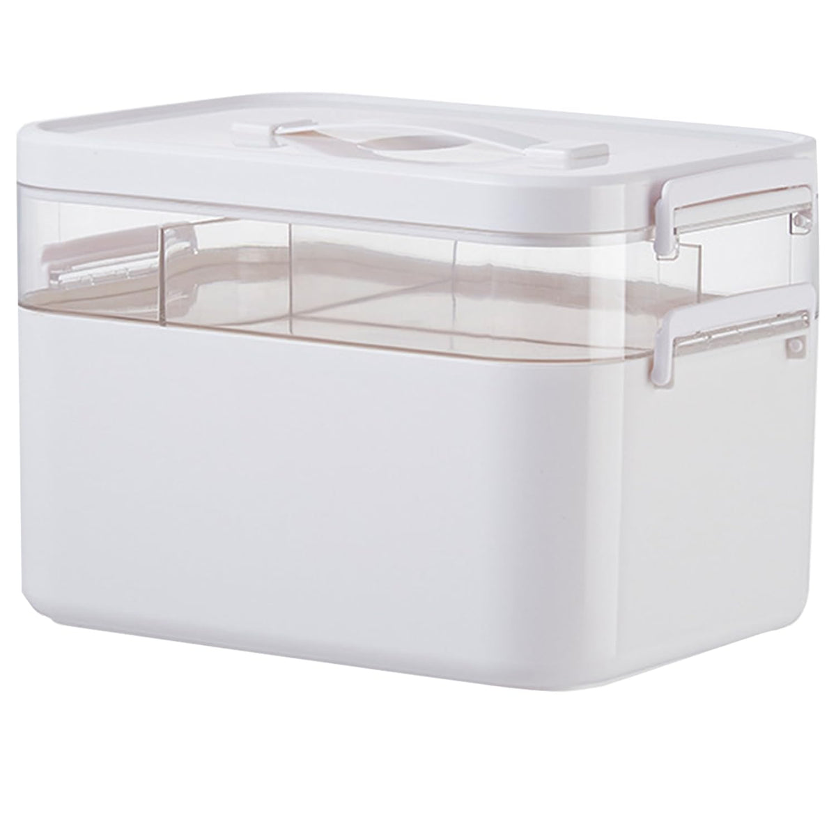 Medicine Storage Box, Double Layers Multi Grid Organiser With Lid, Portable First Aid Cabinet for Home, School, Office L