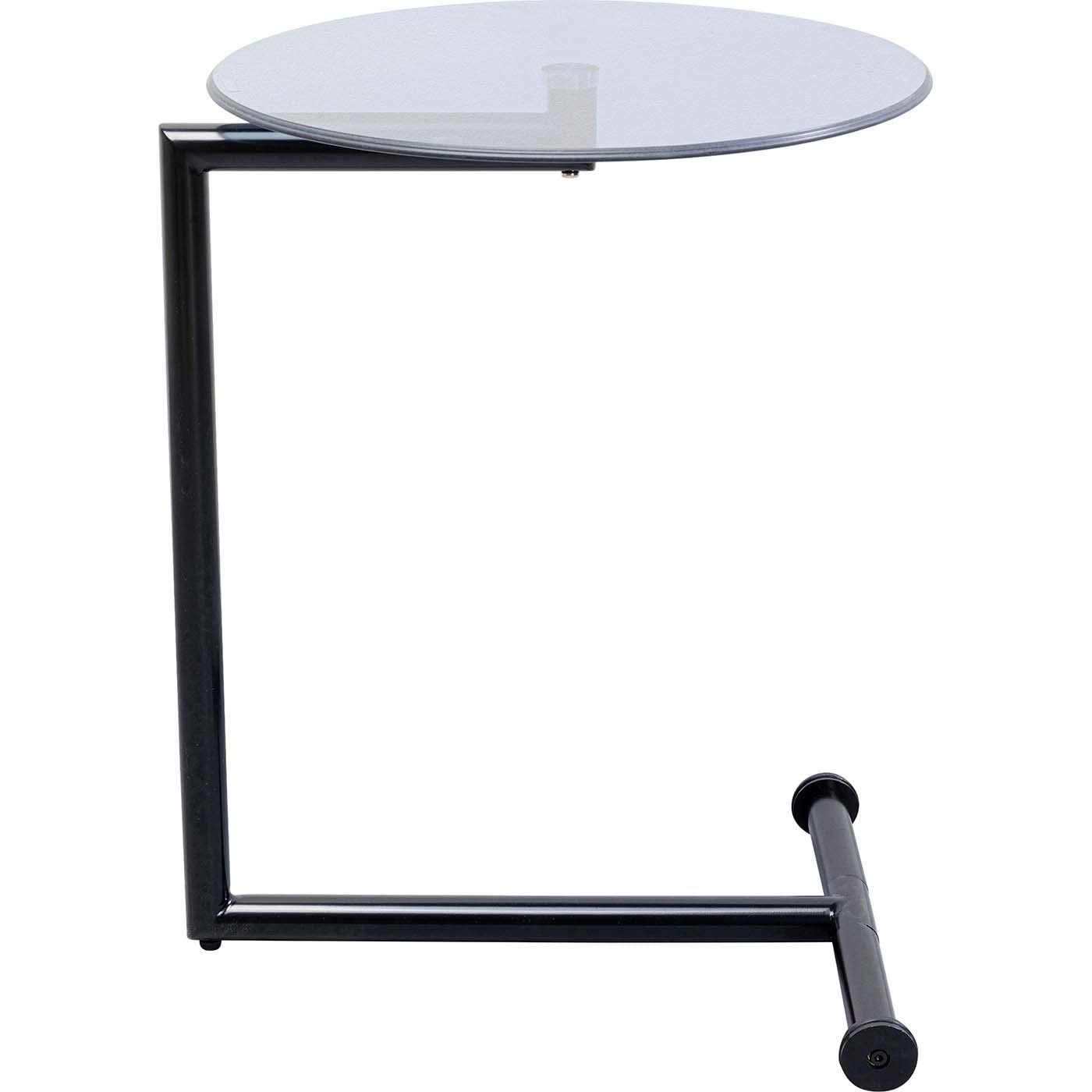KARE Design Side Buffet Easy Living Black, 46 cm Diameter, Modern, Stainless Steel, Glass, Round Living Room Buffet, Bedside Buffet, Coffee Buffet