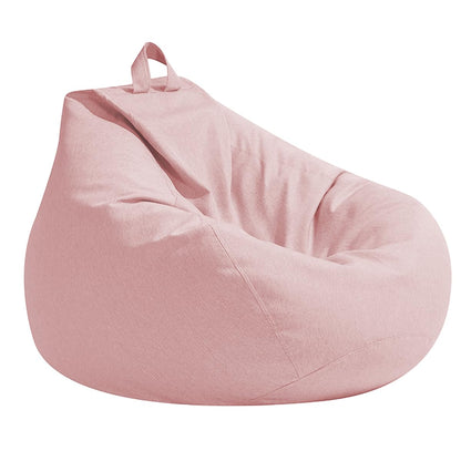Highdi Large Bean Bag Without Fillings - Cotton Linen Durable & Comfortable, Pink Storage Bean Bag Chair for Living Room/Gaming Room