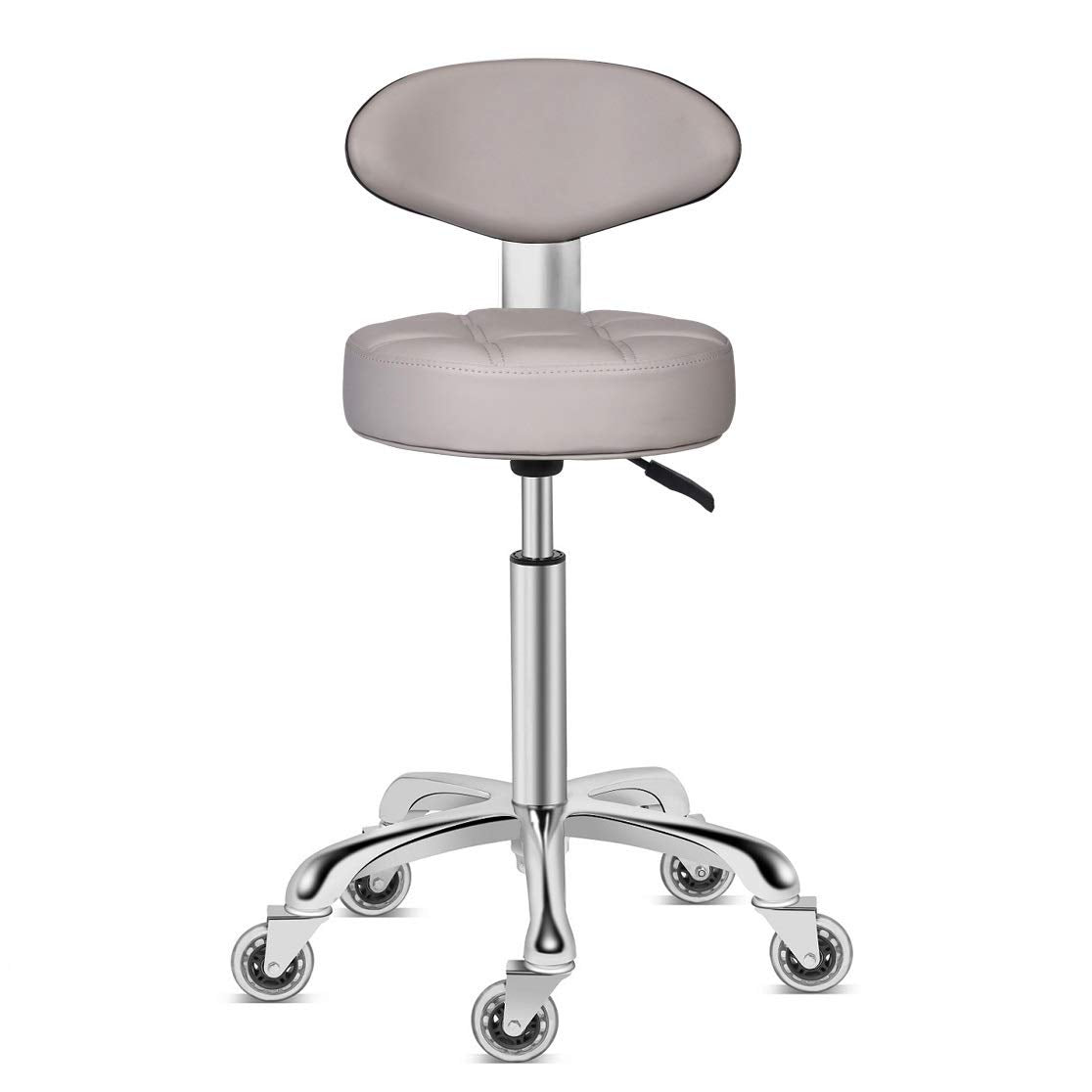 Kaleurrier Rolling Stool Chair with Smooth-rolling Dual-wheel casters,Comfortable Cushioned Backrest, Swivel Seat