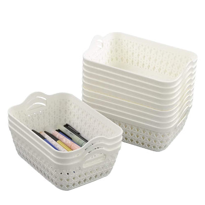 Fosly 12 Packs Mini Basket Trays for Storage, Plastic Desktop Storage Tray