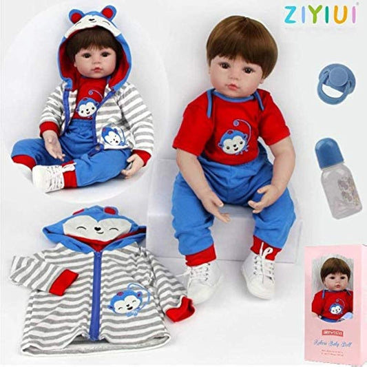 ZIYIUI Reborn Baby Dolls 20" Real Soft Vinyl Silicone Realistic Dolls Toddler Lifelike Reborn Baby Boy Toys For Age3+ (20 inch Reborn Dolls Boy)